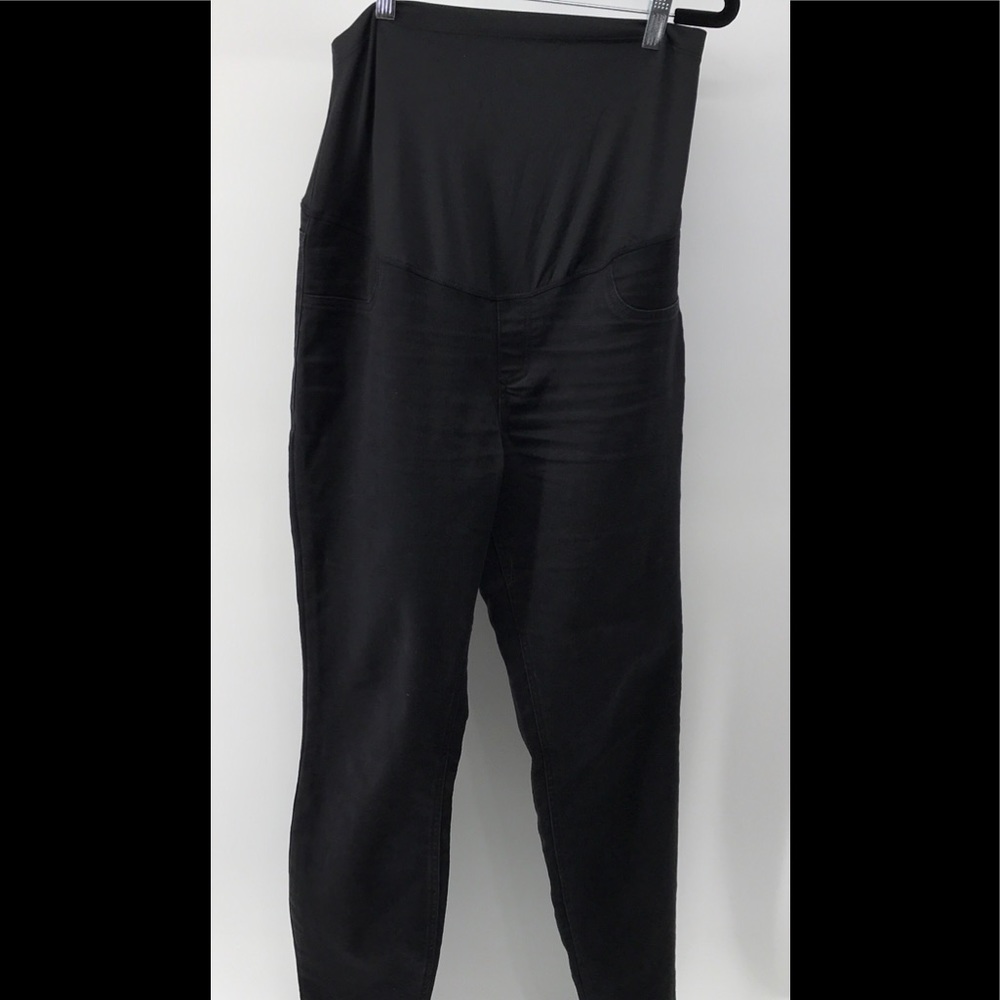 Great Expectations Black‎ Maternity Pants Full Belly Panel Size Large